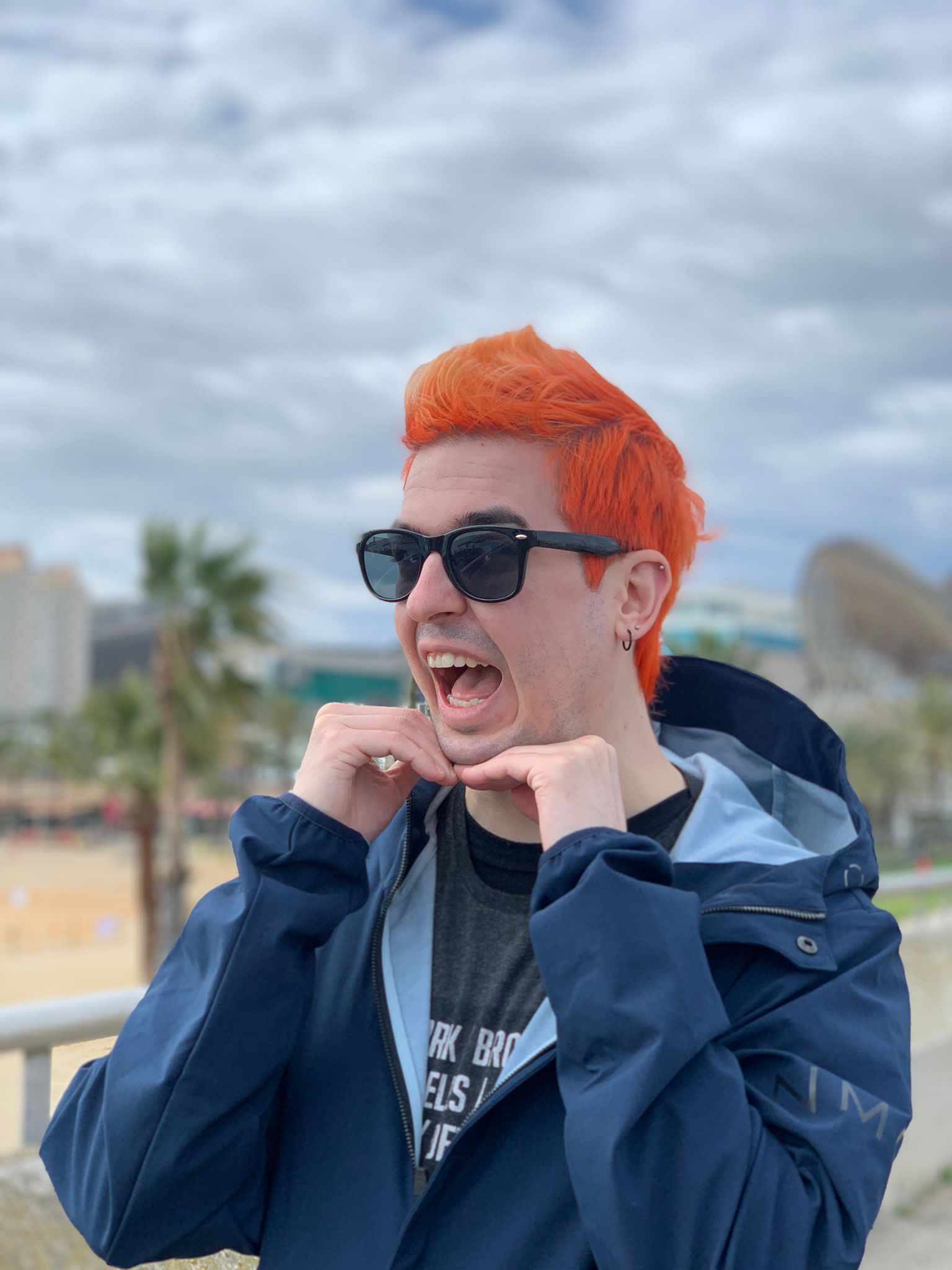 Me with orange hair in Barcelona